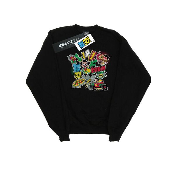 DC Comics Boys Teen Titans Go Robin Montage Sweatshirt / Black